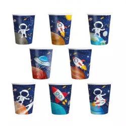 Papírové kelímky vesmír 220ml 8ks - Party Pal