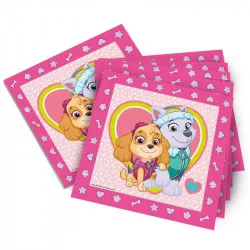 Papírové ubrousky Paw Patrol růžové 33x33cm 20ks - tib