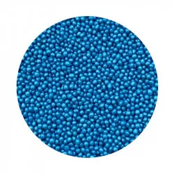 Cukrové perličky modré metalické 2mm 1kg - I LOVE CAKES