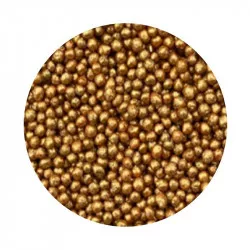 Cukrové perličky zlaté metalické 2mm 1kg - I LOVE CAKES