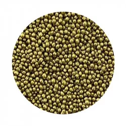 Cukrové perličky zlaté prémiové metalické 2mm 1kg - I LOVE CAKES