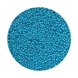 Cukrové perličky modré světle metalické 2mm 1kg - I LOVE CAKES