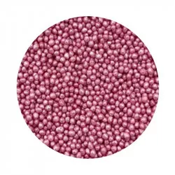Cukrové perličky růžové metalické 2mm 1kg - I LOVE CAKES