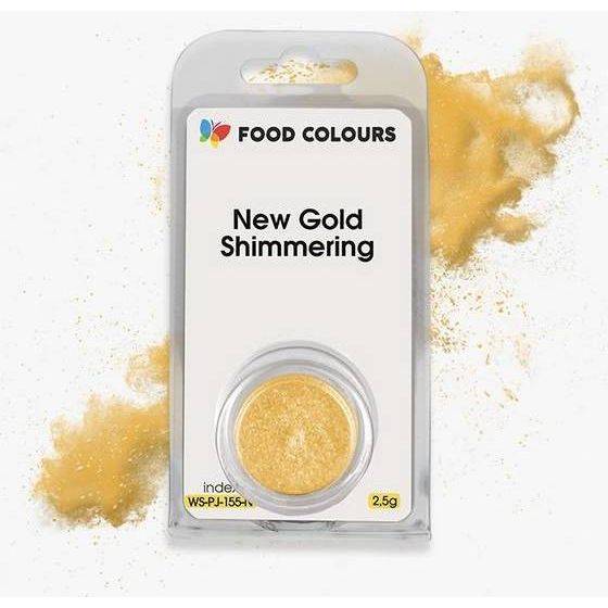 Jedlá prachová perleťová barva Food Colours New Gold Shimmering (2,5 g) Zlatá