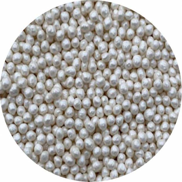 Cukrové perličky metalické bílé 2mm 80g - I LOVE CAKES