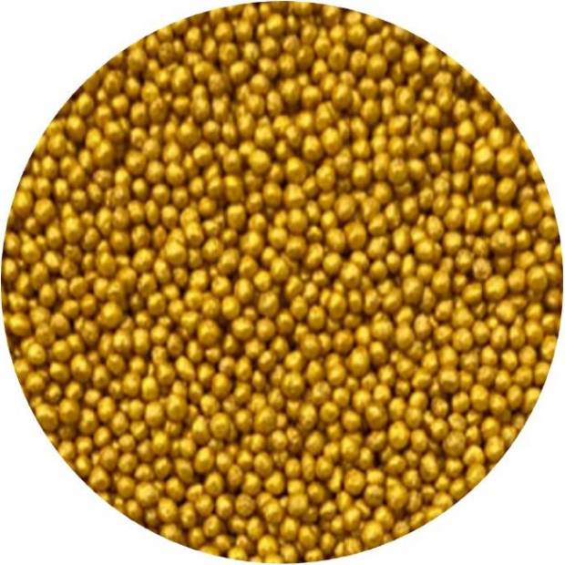 Cukrové perličky metalické zlaté II. 2mm 80g - I LOVE CAKES