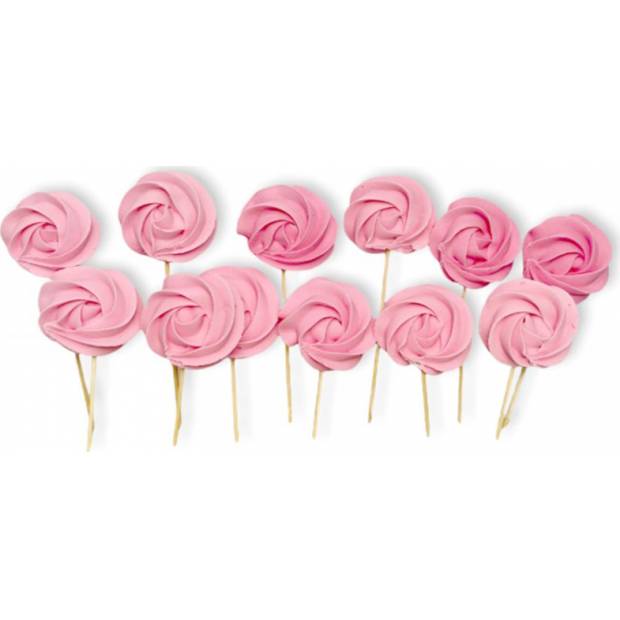 Cukrová lízátka růžová 12ks - I LOVE CAKES