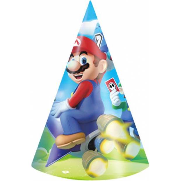 Párty papírová čepička Mario 6ks - Cakesicq