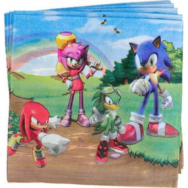 Papírové ubrousky 33x33cm 10ks ježek Sonic - Cakesicq