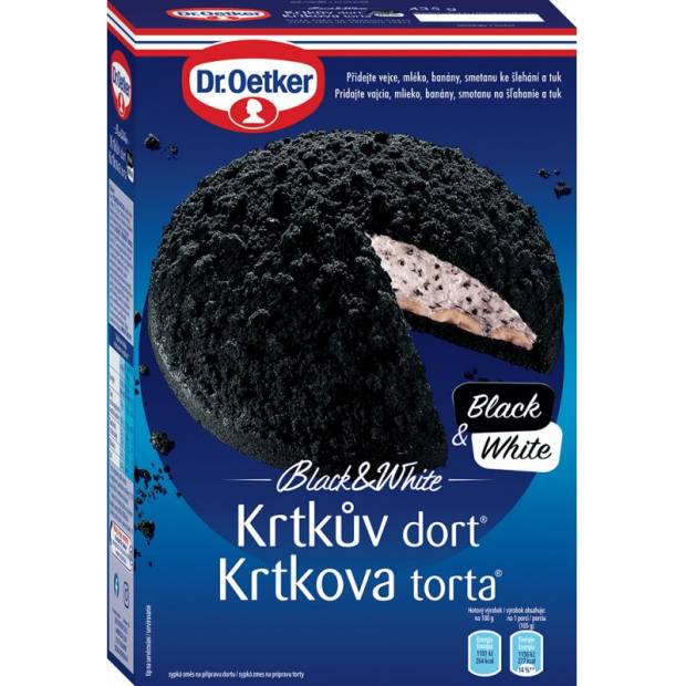 Krtkův dort Black&White 435g - Dr. Oetker