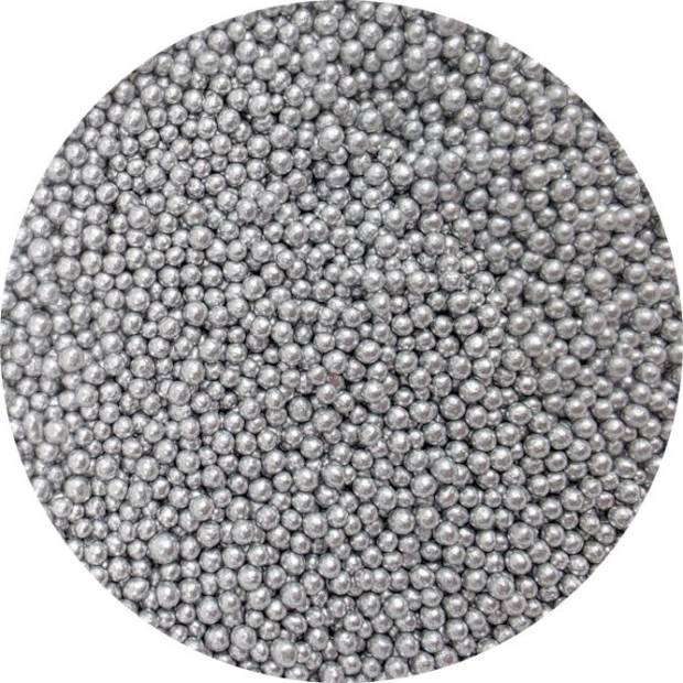 Cukrové perličky metalické stříbrné 3-4mm 80g - I LOVE CAKES