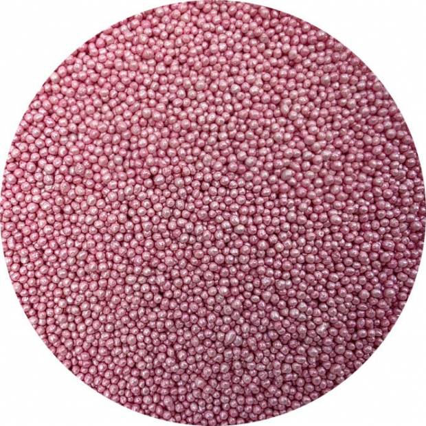 Cukrové perličky metalické růžové 2mm 80g - I LOVE CAKES