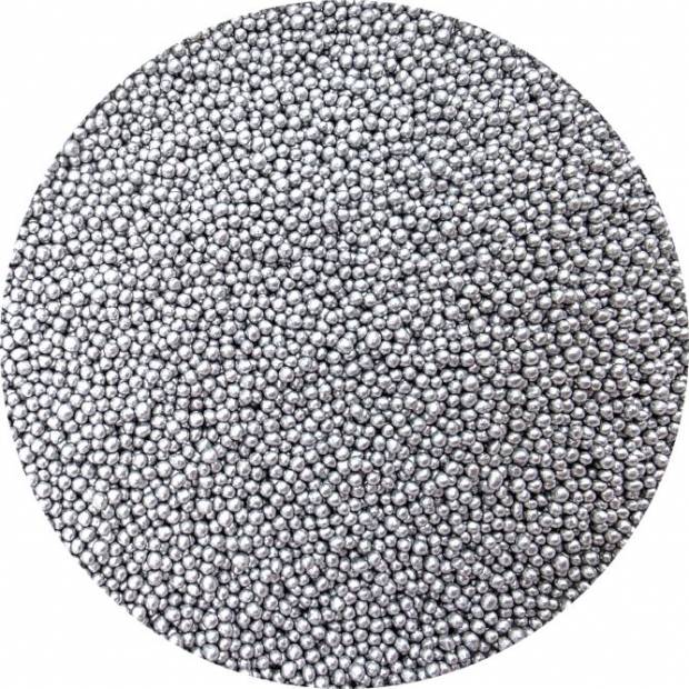 Cukrové perličky metalické stříbrné 3-4mm 80g - I LOVE CAKES