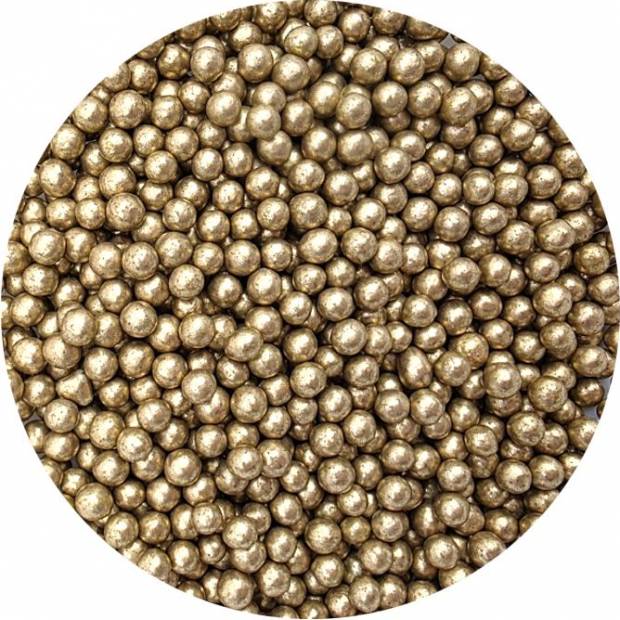 Cukrové perličky metalické zlaté 5mm 80g - I LOVE CAKES