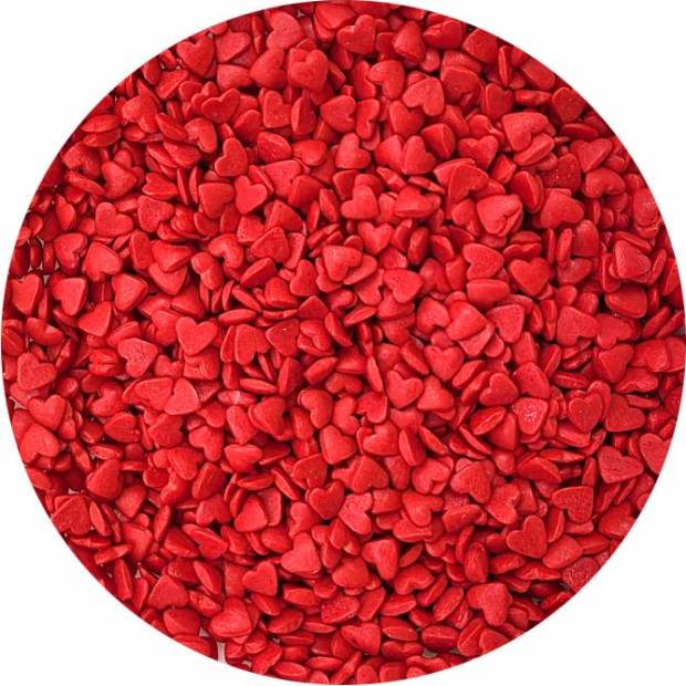 Cukrové zdobení červené srdíčka 80g - I LOVE CAKES
