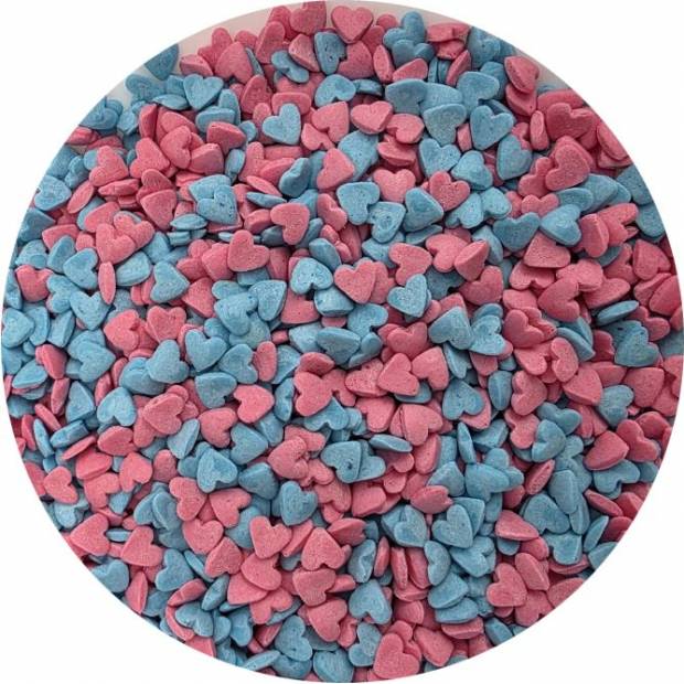 Cukrové zdobení Růžovo-modré srdce 80g - I LOVE CAKES