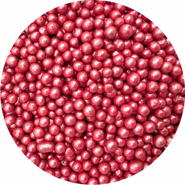 Cukrovo-rýžové perly červené 5mm 80g - I LOVE CAKES