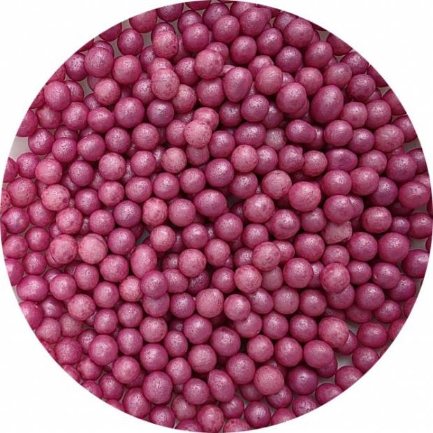 Cukrovo-rýžové perly tmavě růžové 7mm 80g - I LOVE CAKES