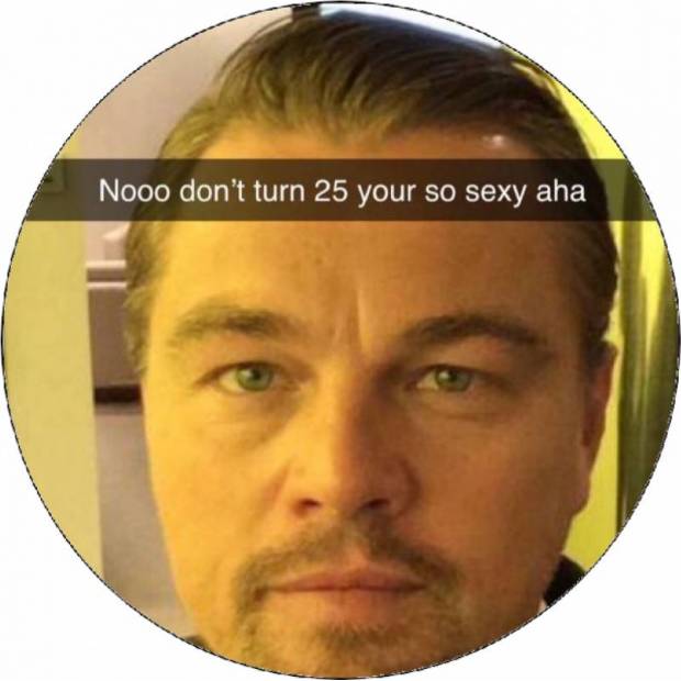 Jedlý papír Leonardo DiCaprio Nooo dont turn 25 your so ... 19,5 cm - Pictu Hap