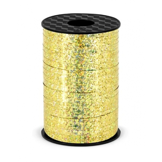 Stuha zlatá holografická 5mm/225m - PartyDeco