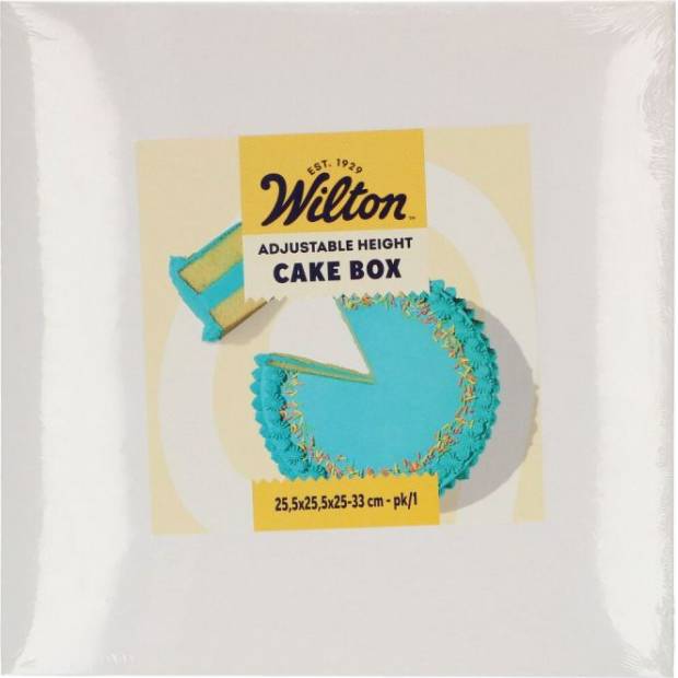 Dortová krabice bílá 25,5x25,5x25-33cm - Wilton