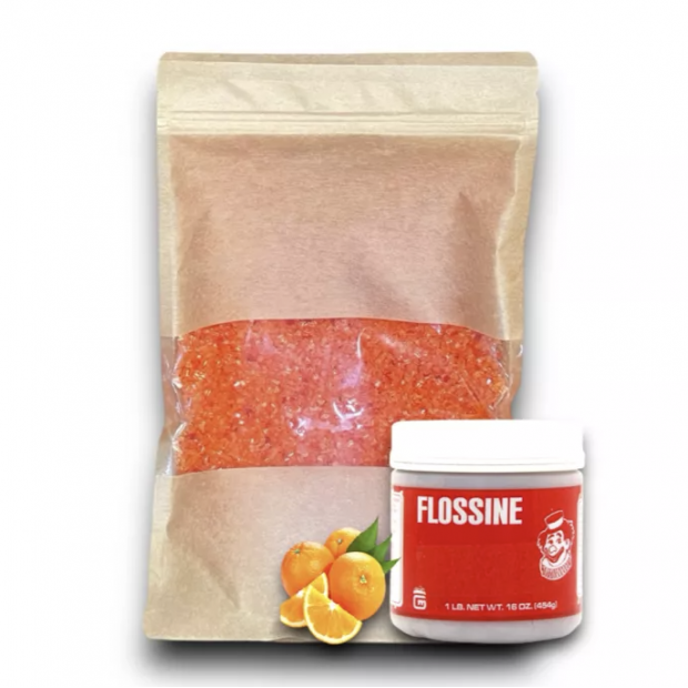 FlossArt Barevný super hrubý cukr - 1 Kg - Pomeranč - Knapro