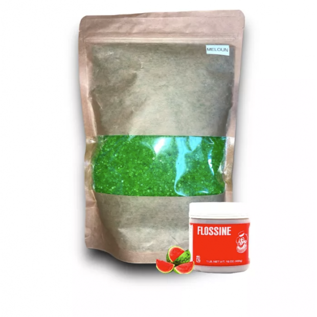 FlossArt Barevný super hrubý cukr - 1 Kg - Meloun (Zelená) - Knapro