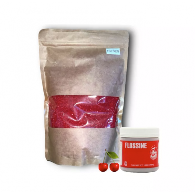 FlossArt Barevný super hrubý cukr - 1 Kg - Třešeň - Knapro