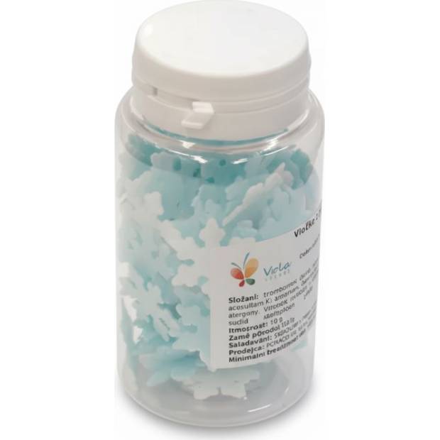 Vločky  z jedlého papíru 10g - bílo-modré - Vola colori