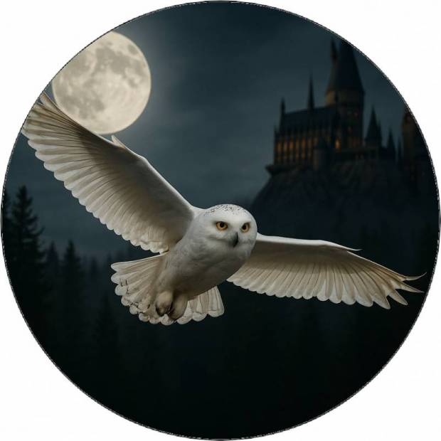 Jedlý papír Sova Hedvika letí nad lesem Harry Potter 19,5cm - Pictu Hap