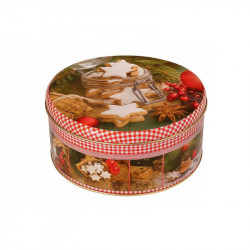 Kulatá plechová dóza na cukroví 20x9cm - Alvarak