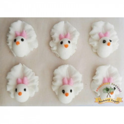 Cukrová dekorace holubička s růžovou mašlí 6ks - Fagos