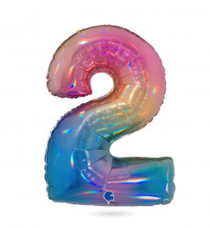 Nafukovací balónek číslo 2 duhový 102 cm - Grabo