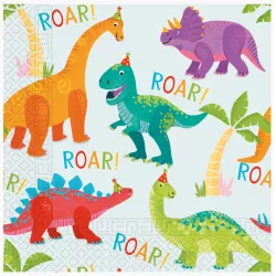 Papírové ubrousky dinosauři 33x33cm 20ks - Procos