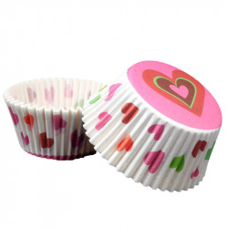 Cukrářský košíček srdíčka 50x30mm 50ks - Cakesicq