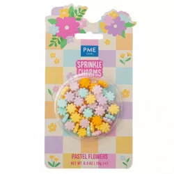 Cukrové zdobení pastelové květinky 12mm, 25g - PME