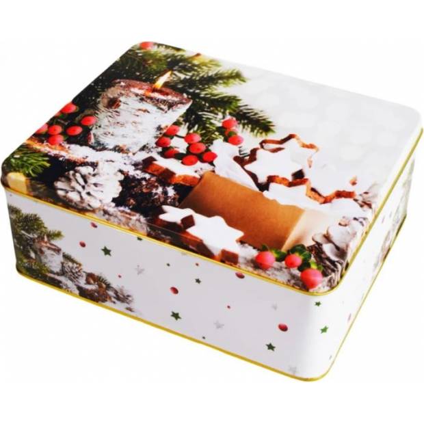 Plechová dóza na cukroví 21x17x8cmcm LESNÍ VÁNOCE - Alvarak