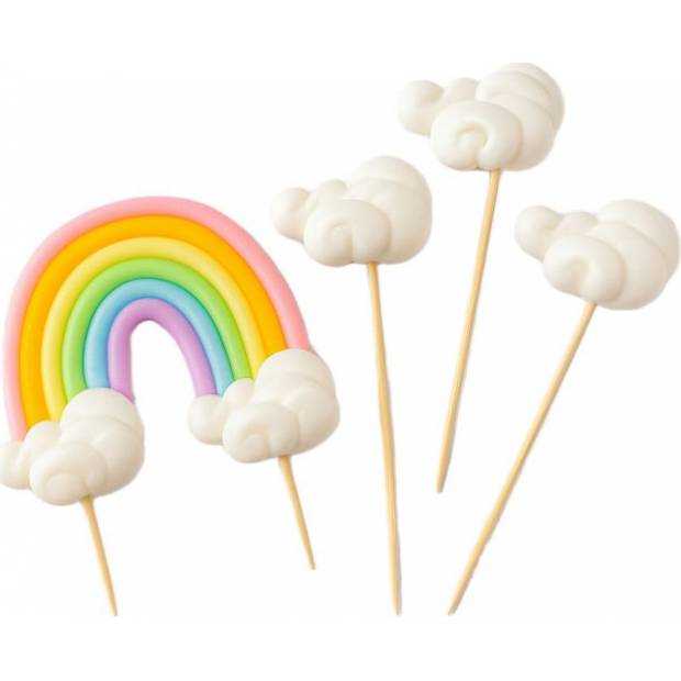 Cukrová figurka duha a obláčky - K Decor