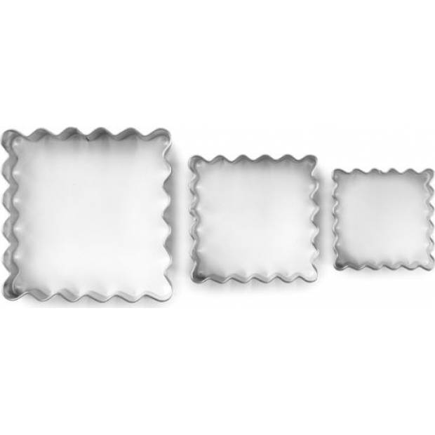 Sada vlnitých čtvercových vykrajovátek na sušenky - Ibili