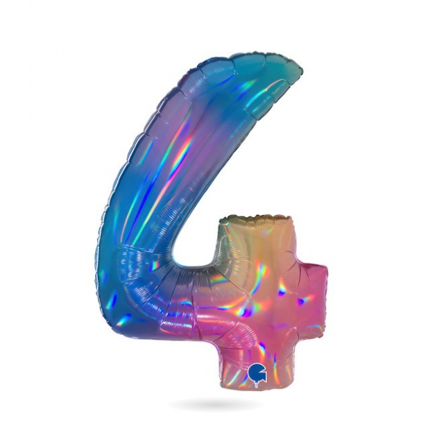 Nafukovací balónek číslo 4 duhový 102 cm - Grabo