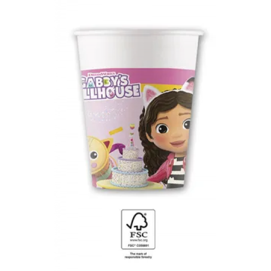 Papírové kelímky Gábinin kouzelný domek 8ks 200ml - Procos