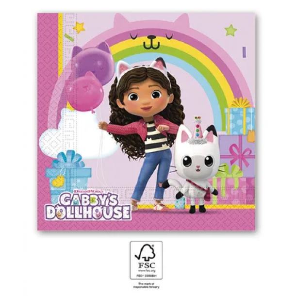 Papírové ubrousky Gábinin kouzelný domek 33x33cm 20ks - Procos