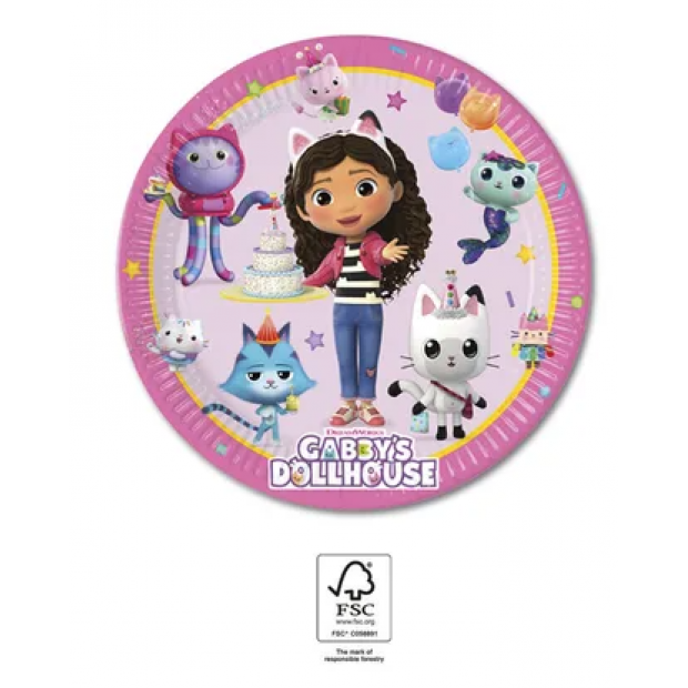 Papírové talíře Gábinin kouzelný domek 19,5cm 8ks - Procos