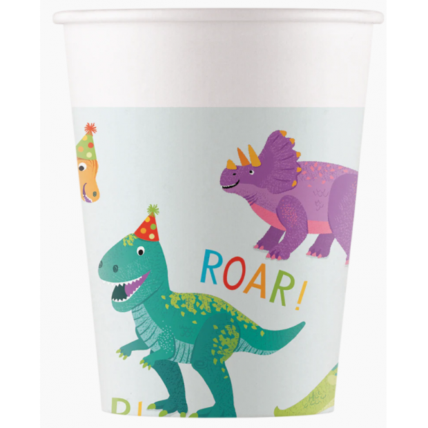 Papírové kelímky dinosauři 8ks 200ml - Procos