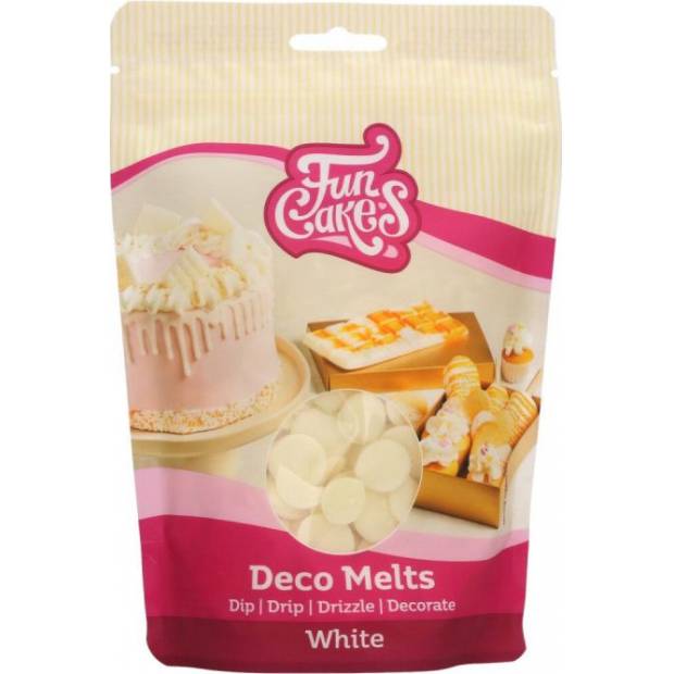 Snadno rozpustná poleva v peckách 250g bílá - FunCakes