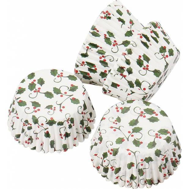 Cukrářský košíček bílé vánoční 50x30mm 50ks - Cakesicq