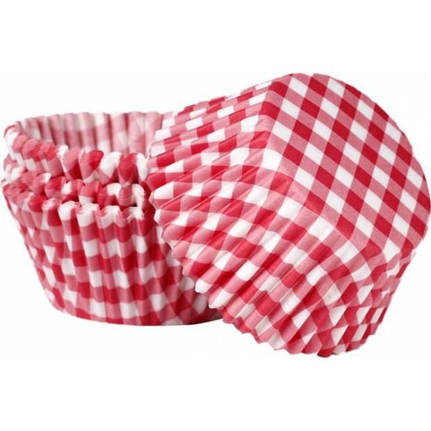 Cukrářský košíček červeno bílé 50x30mm 50ks - Cakesicq