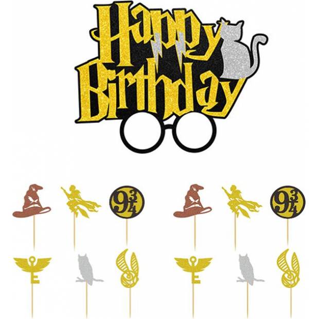 Zápich na dort Happy birthday, Harry potter 13ks - Cakesicq