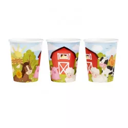 Papírové kelímky farma 6ks 220ml - Party Pal