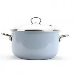 Smaltovaný hrnec se skleněnou poklicí o 24 cm – 5.5 l – PREMIUM šedý | BELIS - Belis